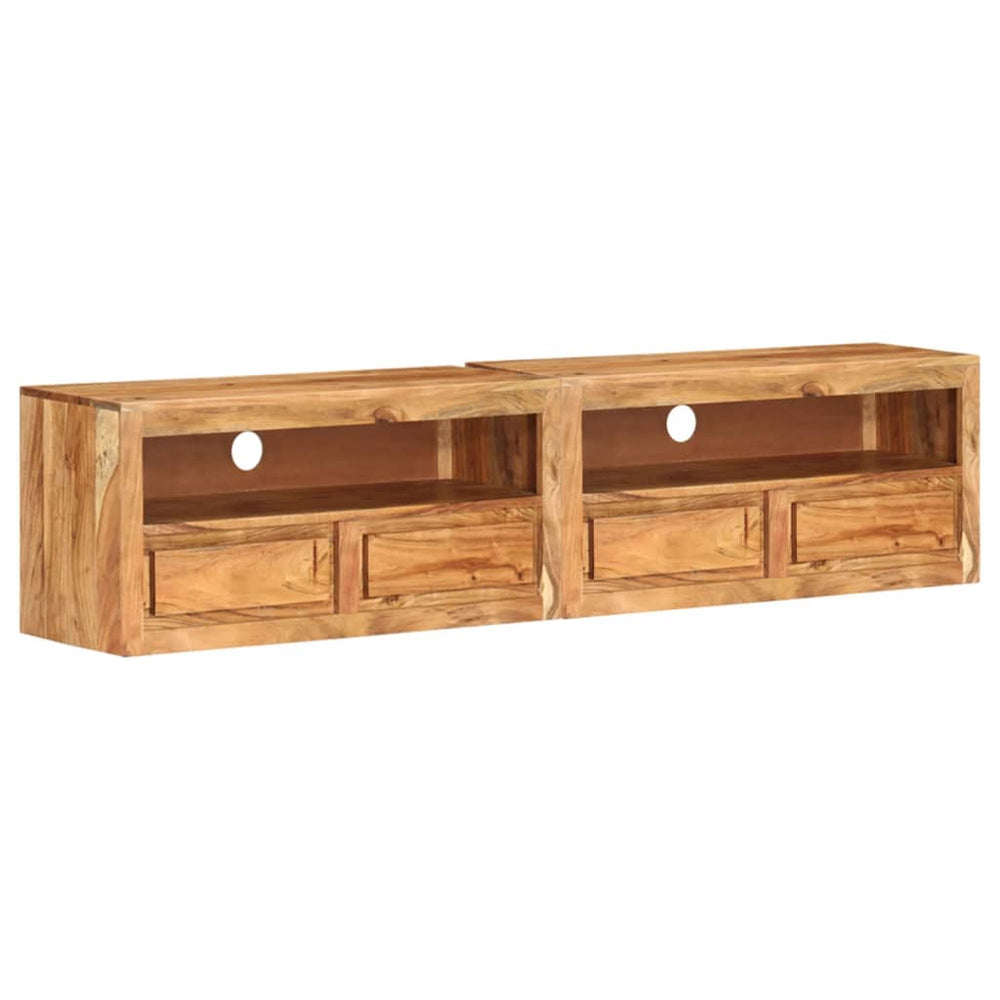 vidaXL TV Cabinets 2 pcs. 88x30x40 cm Solid Acacia Wood