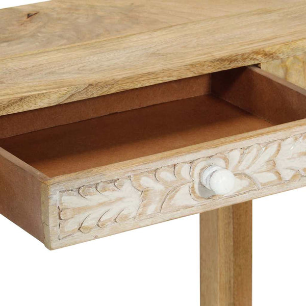 vidaXL Console Table 110x30x75 cm Bleached Solid Mango Wood