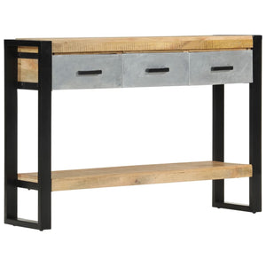 vidaXL Console Table 110x30x76 cm Rough Solid Mango Wood
