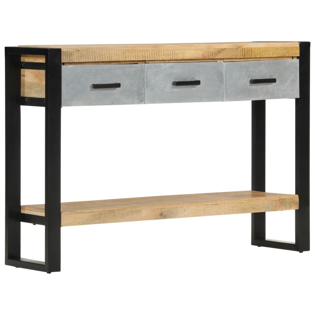 vidaXL Console Table 110x30x76 cm Rough Solid Mango Wood