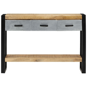 vidaXL Console Table 110x30x76 cm Rough Solid Mango Wood