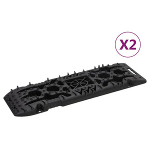 vidaXL Traction Mats 2 pcs Black 107x31x7 cm Nylon