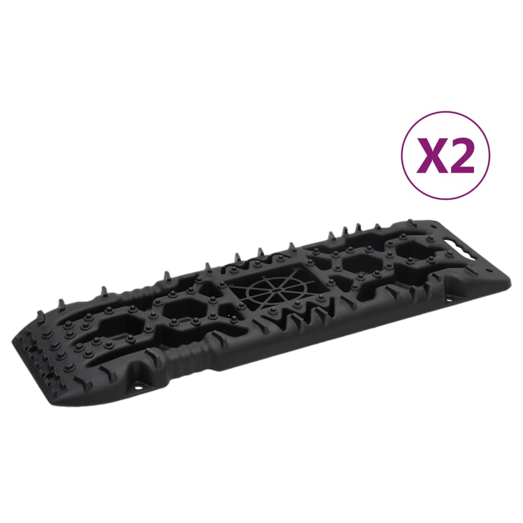 vidaXL Traction Mats 2 pcs Black 107x31x7 cm Nylon