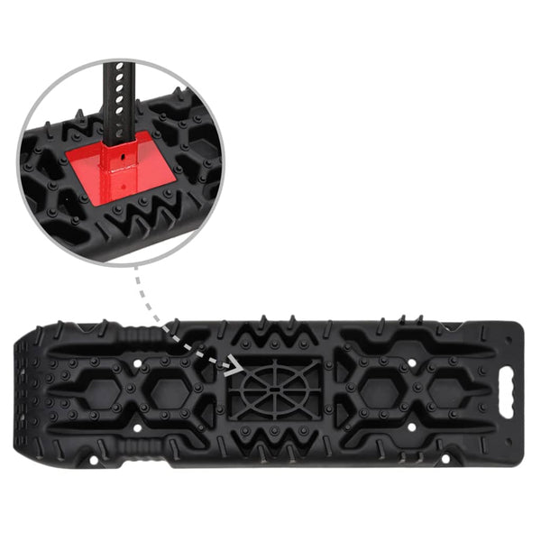 vidaXL Traction Mats 2 pcs Black 107x31x7 cm Nylon