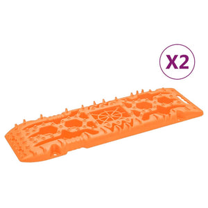 vidaXL Traction Mats 2 pcs. Orange 107x31x7 cm Nylon