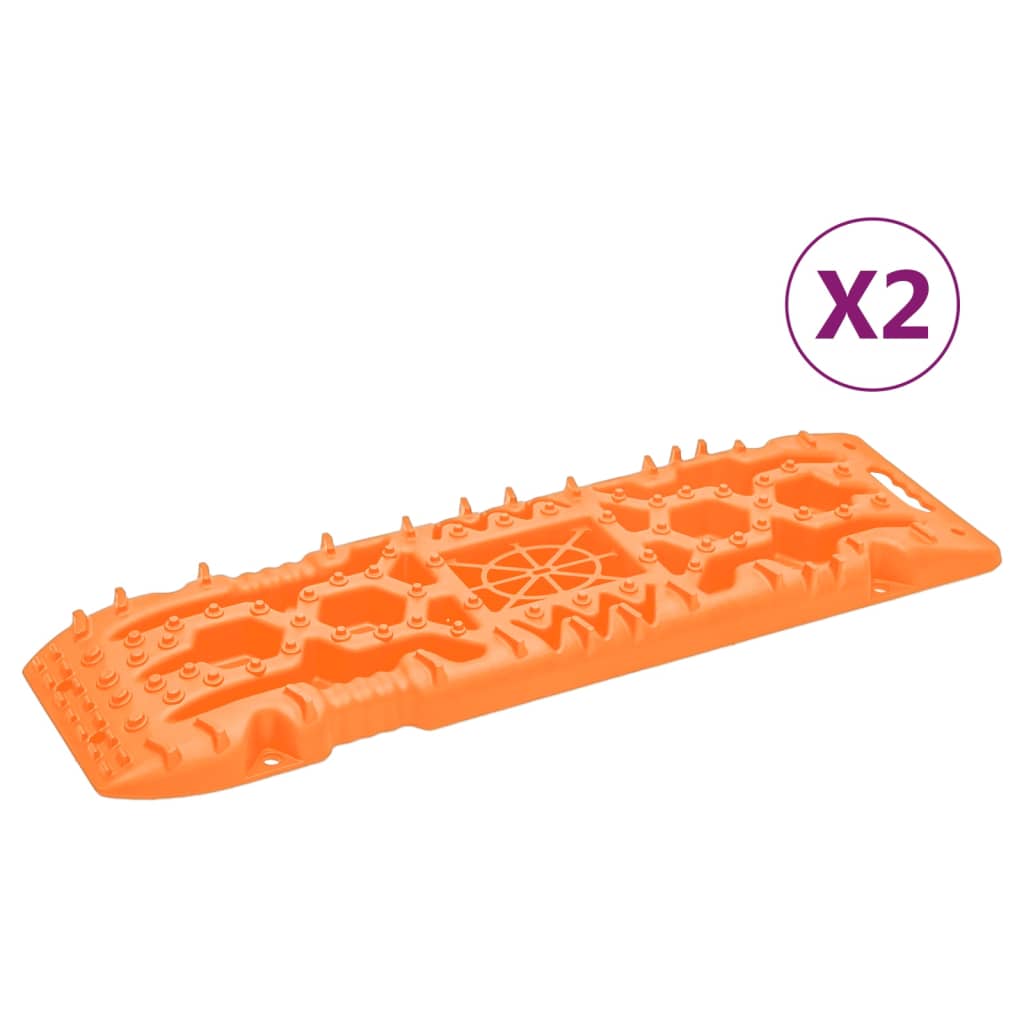 vidaXL Traction Mats 2 pcs. Orange 107x31x7 cm Nylon