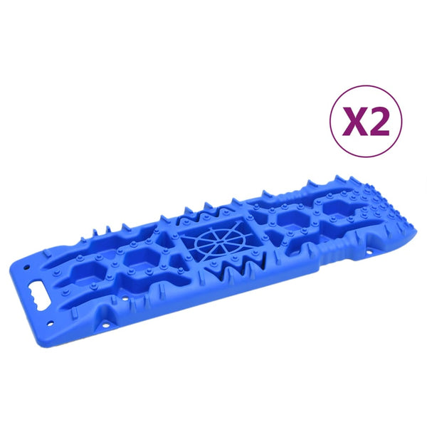 vidaXL Traction Mats 2 pcs. Blue 107x31x7 cm Nylon