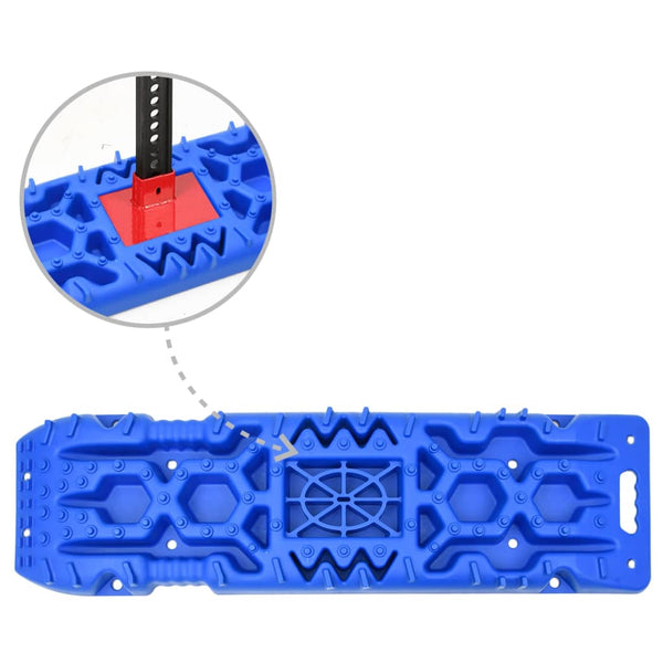 vidaXL Traction Mats 2 pcs. Blue 107x31x7 cm Nylon