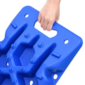 vidaXL Traction Mats 2 pcs. Blue 107x31x7 cm Nylon