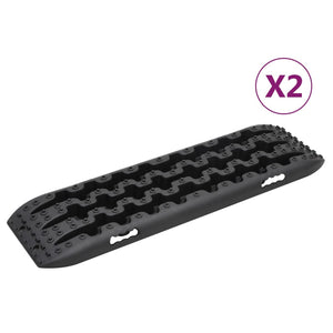 vidaXL Traction Mats 2 pcs. Black 106x30.5x7 cm Nylon