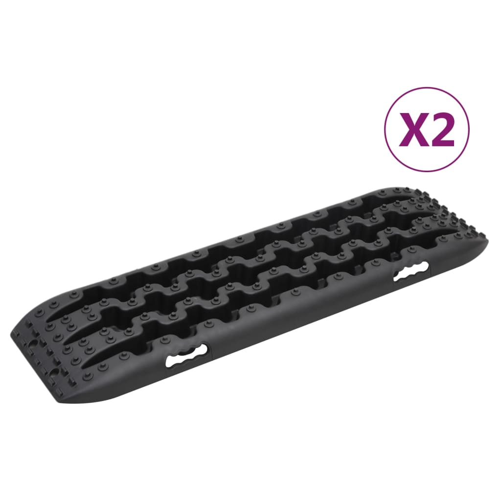 vidaXL Traction Mats 2 pcs. Black 106x30.5x7 cm Nylon