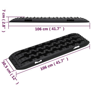 vidaXL Traction Mats 2 pcs. Black 106x30.5x7 cm Nylon