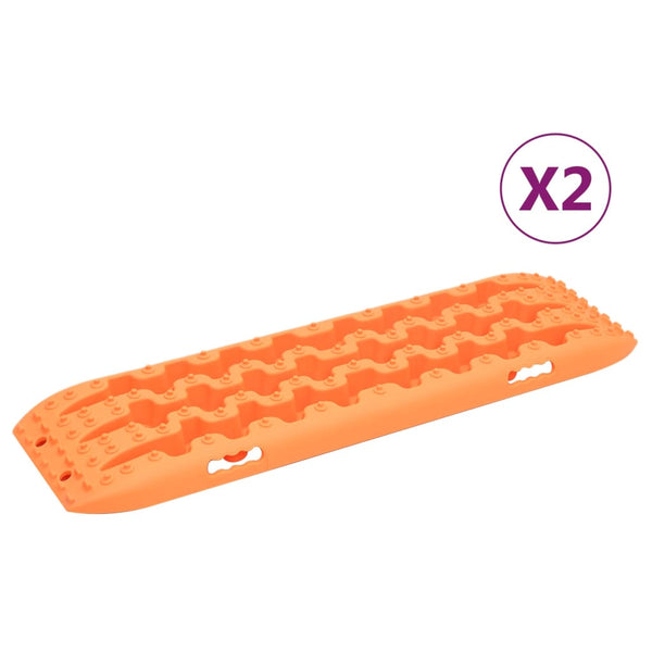 vidaXL Traction Mats 2 pcs. Orange 106x30.5x7 cm Nylon