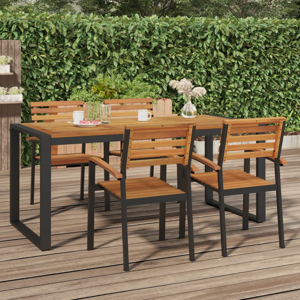 vidaXL Garden Table with U-shaped Legs 180x90x75 cm Solid Acacia Wood