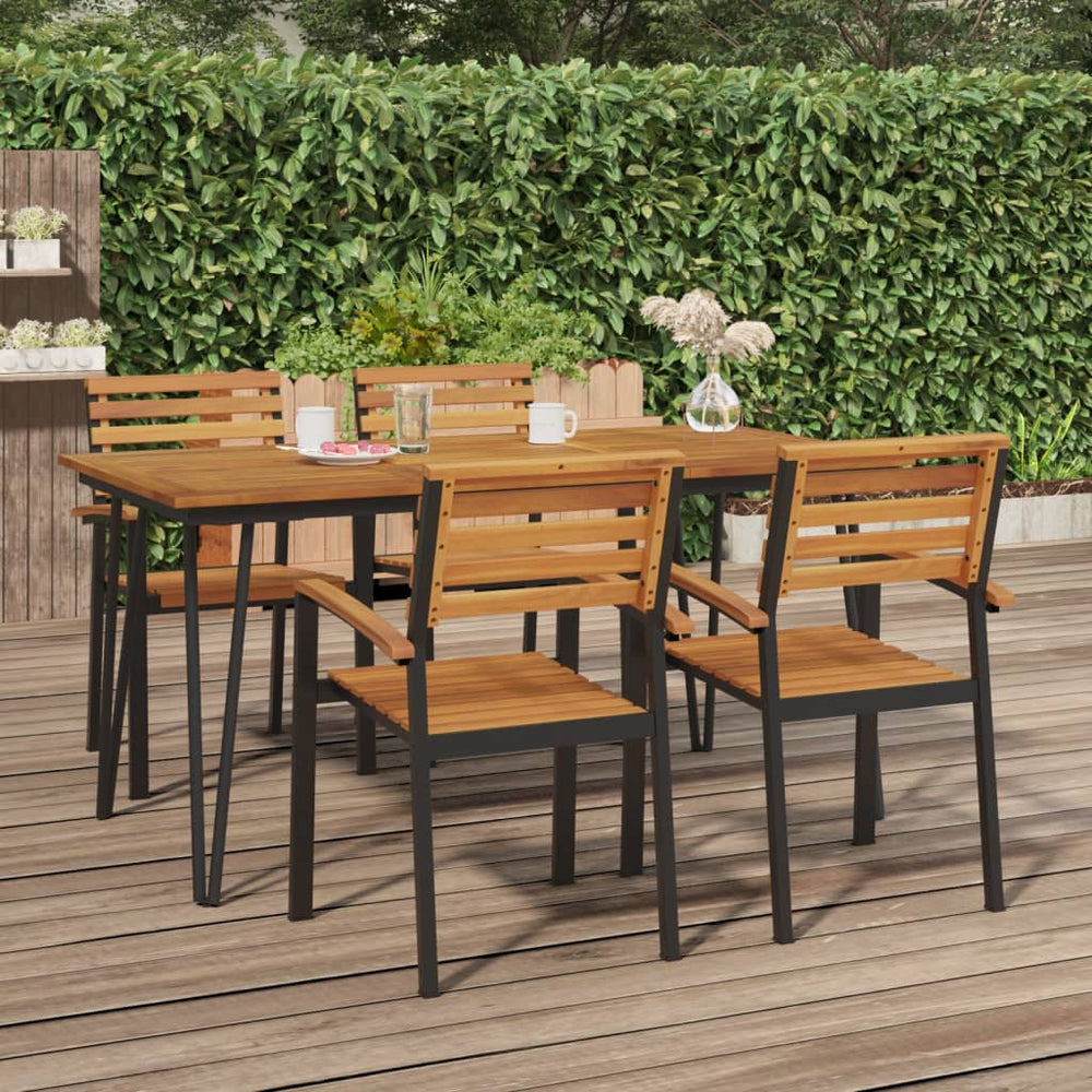 vidaXL Garden Table with Hairpin Legs 160x80x75 cm Solid Acacia Wood