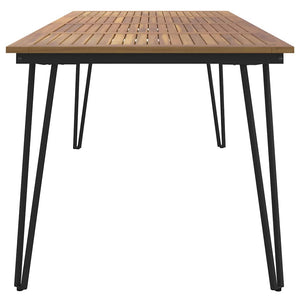 vidaXL Garden Table Hairpin Legs 180x90x75 cm Solid Acacia Wood