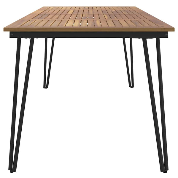 vidaXL Garden Table Hairpin Legs 180x90x75 cm Solid Acacia Wood