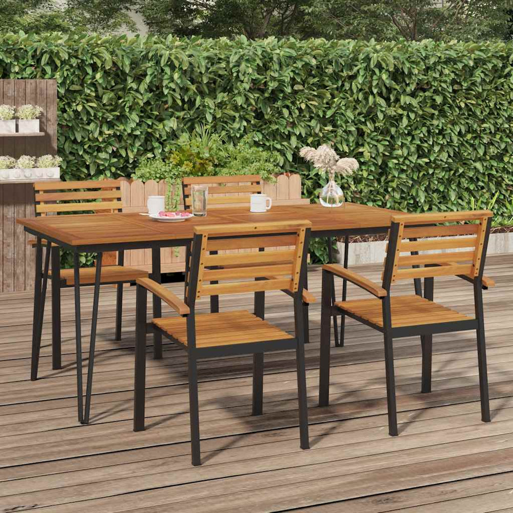 vidaXL Garden Table Hairpin Legs 180x90x75 cm Solid Acacia Wood