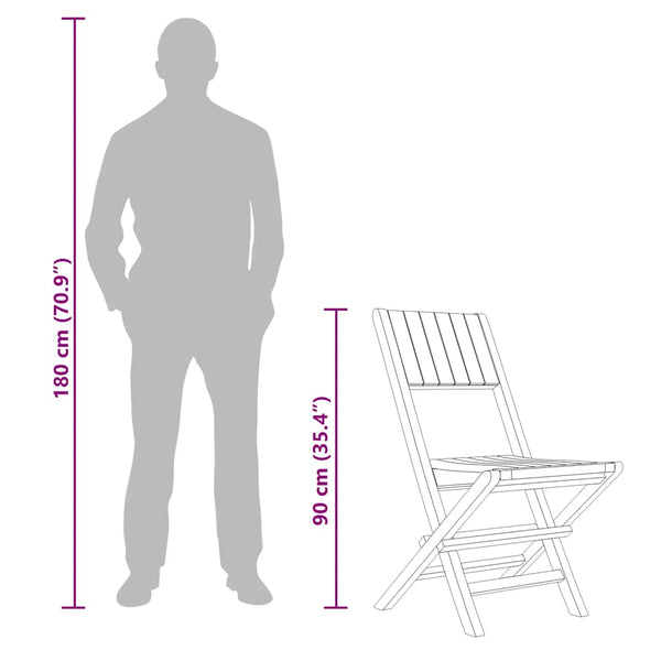 vidaXL Garden Chairs 6 pcs. Foldable 47x61x90 cm Solid Teak Wood