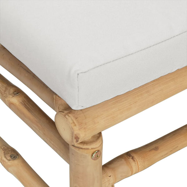 vidaXL 11-Piece Garden Lounge Set with Light Grey Cushions Bamboo