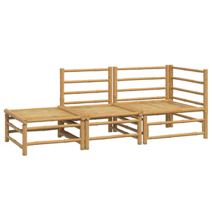 vidaXL 3-Piece Garden Lounge Set with Light Grey Cushions Bamboo
