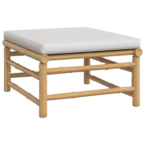 vidaXL 3-Piece Garden Lounge Set with Light Grey Cushions Bamboo