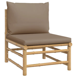 vidaXL 10-piece Garden Lounge Set with Cushions Taupe Bamboo