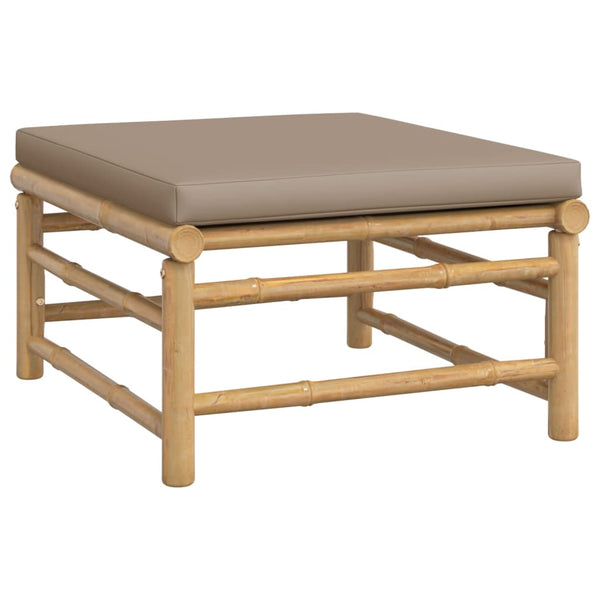 vidaXL 3-Piece Garden Lounge Set with Taupe Cushions Bamboo