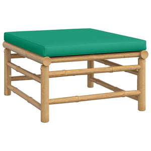 vidaXL 3-Piece Garden Lounge Set with Green Cushions Bamboo