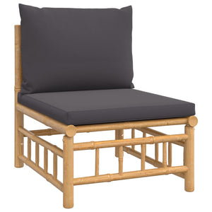 vidaXL 12-Piece Garden Lounge Set with Dark Grey Cushions Bamboo