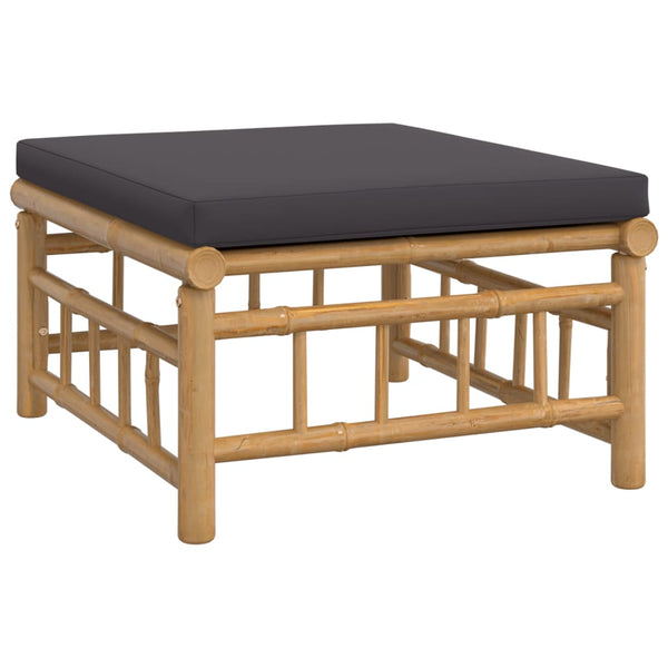 vidaXL 12-Piece Garden Lounge Set with Dark Grey Cushions Bamboo
