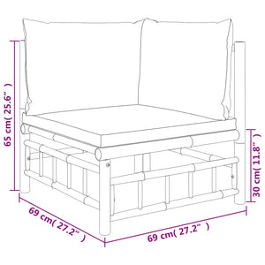 vidaXL 9-piece Garden Lounge Set with Dark Grey Cushions Bamboo