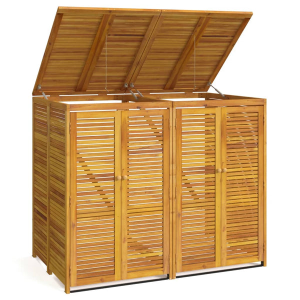 vidaXL Dustbin Shed for 2 Bins 140x89x117 cm Solid Acacia Wood