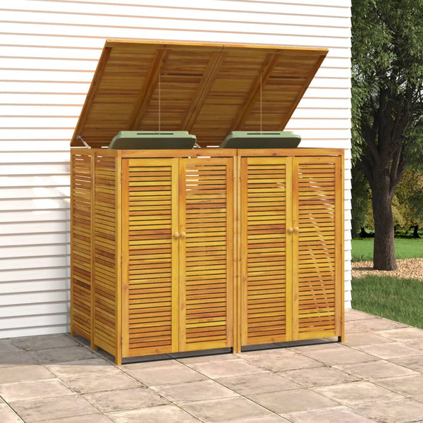vidaXL Dustbin Shed for 2 Bins 140x89x117 cm Solid Acacia Wood