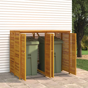 vidaXL Dustbin Shed for 2 Bins 140x89x117 cm Solid Acacia Wood