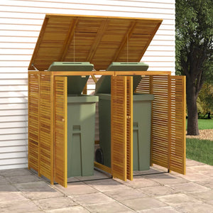 vidaXL Dustbin Shed for 2 Bins 140x89x117 cm Solid Acacia Wood