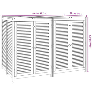 vidaXL Garden Storage Box 140x87x104 cm Solid Acacia Wood