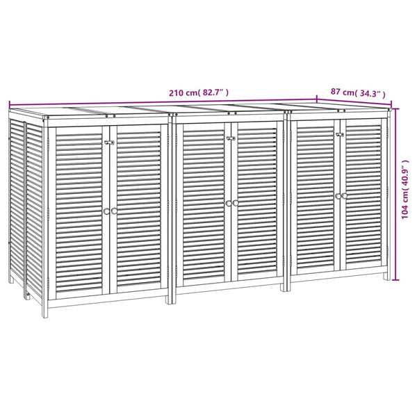 vidaXL Garden Storage Box 210x87x104 cm Solid Acacia Wood