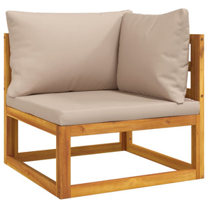 vidaXL 3-Piece Garden Lounge Set with Taupe Cushions Solid Wood