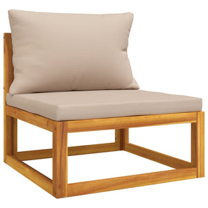 vidaXL 3-Piece Garden Lounge Set with Taupe Cushions Solid Wood