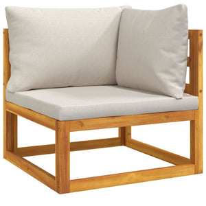 vidaXL 3-Piece Garden Lounge Set with Light Grey Cushions Solid Wood
