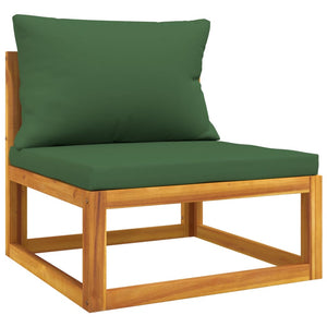 vidaXL 3-Piece Outdoor Lounge Set with Green Cushions Solid Wood