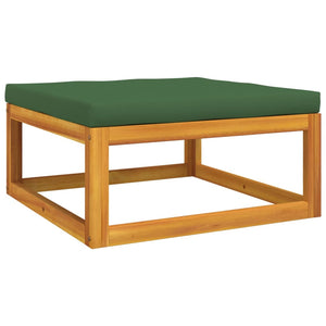 vidaXL 11-Piece Garden Lounge Set with Green Cushions Solid Wood