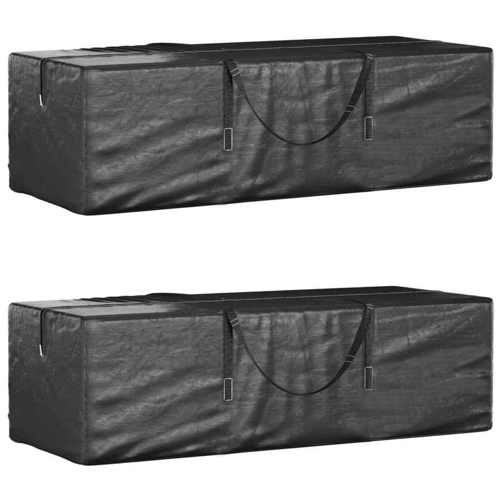 vidaXL Garden Cushion Storage Bag 2 pcs Black 135x40x55cm