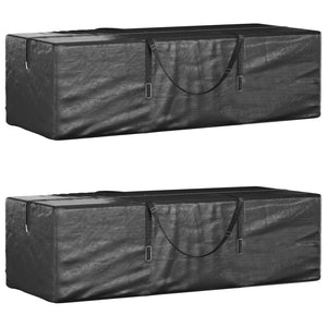 vidaXL Garden Cushion Storage Bag 2 pcs Black 135x40x55cm