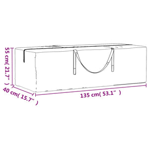 vidaXL Garden Cushion Storage Bag 2 pcs Black 135x40x55cm