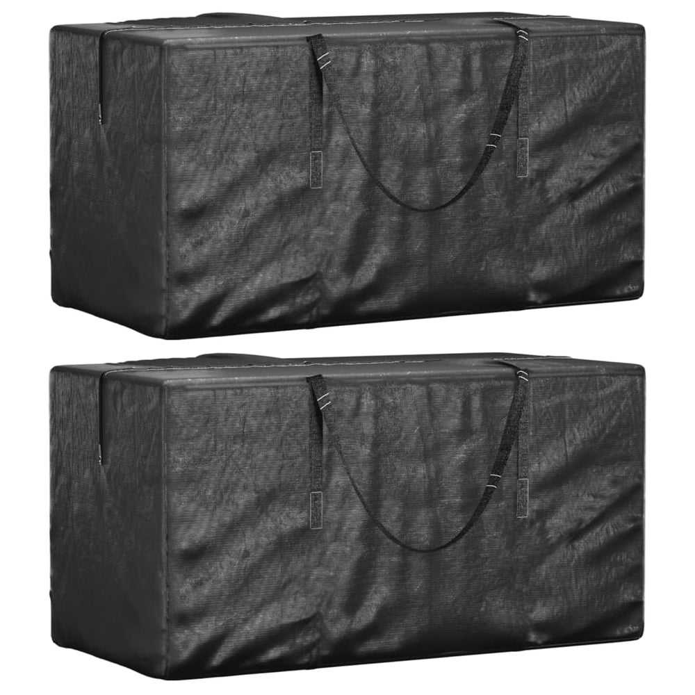 vidaXL Garden Cushion Storage Bag 2 pcs. Black 150x75x75cm