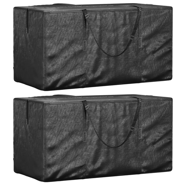 vidaXL Garden Cushion Storage Bag 2 pcs. Black 150x75x75cm