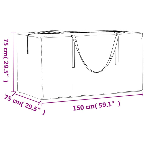 vidaXL Garden Cushion Storage Bag 2 pcs. Black 150x75x75cm