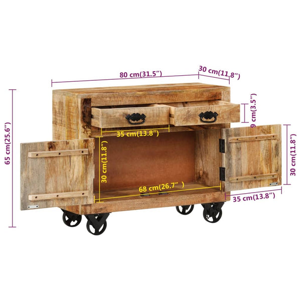 Sideboard aus Mangoholz, 80 cm
